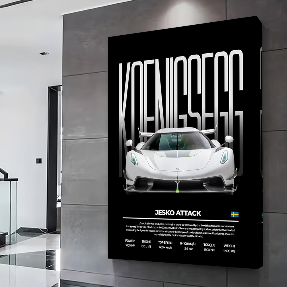 Sports Car Jesko Attack Printi - Esports & Gaming Optics Gmbh incelemesi ve fiyatı