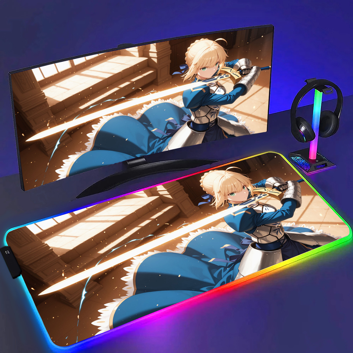 RGB Anime Fate Saber MousePad  - Esports Gaming Laptop incelemesi ve fiyatı
