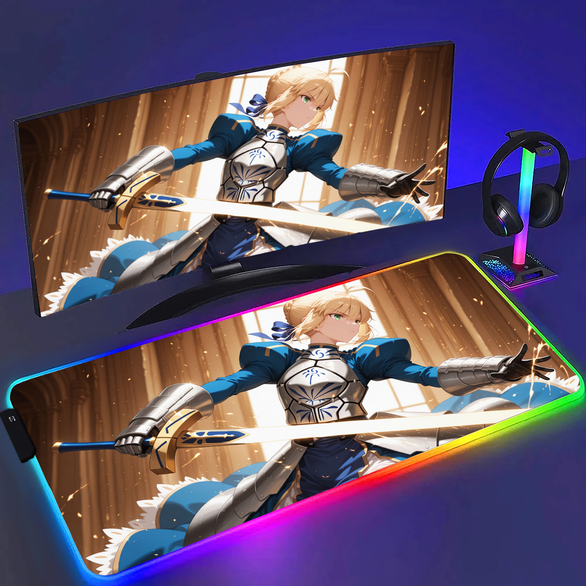 RGB Anime Fate Saber MousePad  - Esports Gaming Laptop incelemesi ve fiyatı